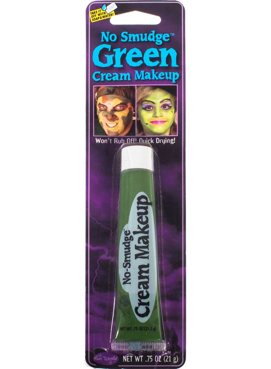 Green No Smudge Cream Face and Body Paint Costume Makeup