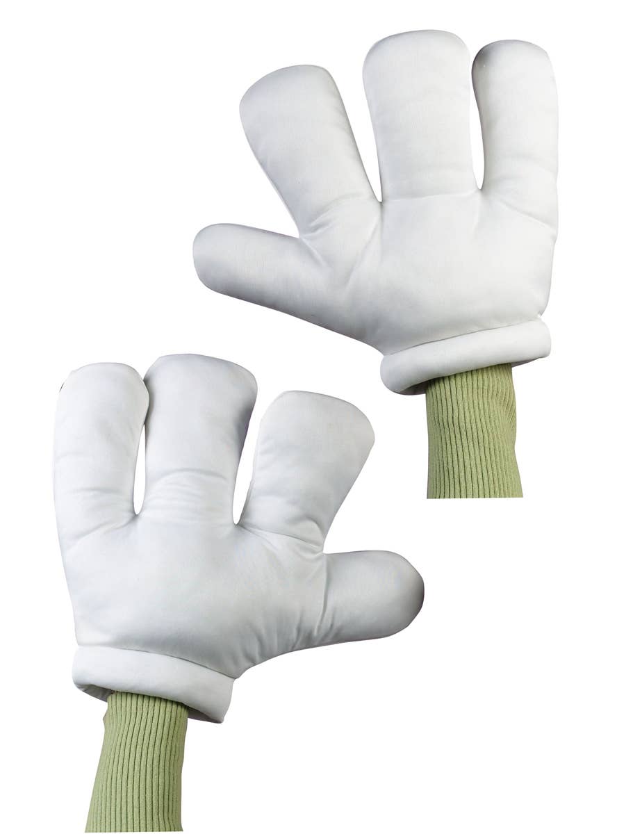 Novelty Plush White Cartoon Character Costume Gloves - Main Image
