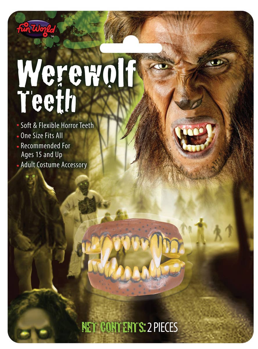 Fake Werewolf Teeth Halloween Costume Accessory