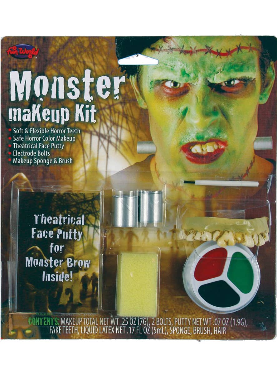 Frankenstein Monster Costume Makeup Kit with Fake Teeth and Face Putty - Main Image