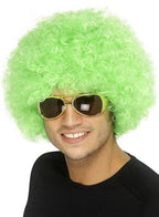Funky Green Afro Men's Costume Wig