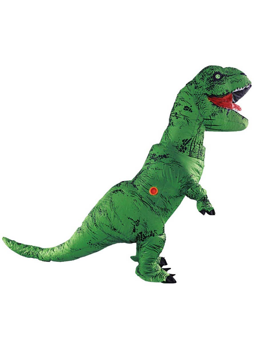 Image of Inflatable Green T-Rex Dinosaur Adults Costume