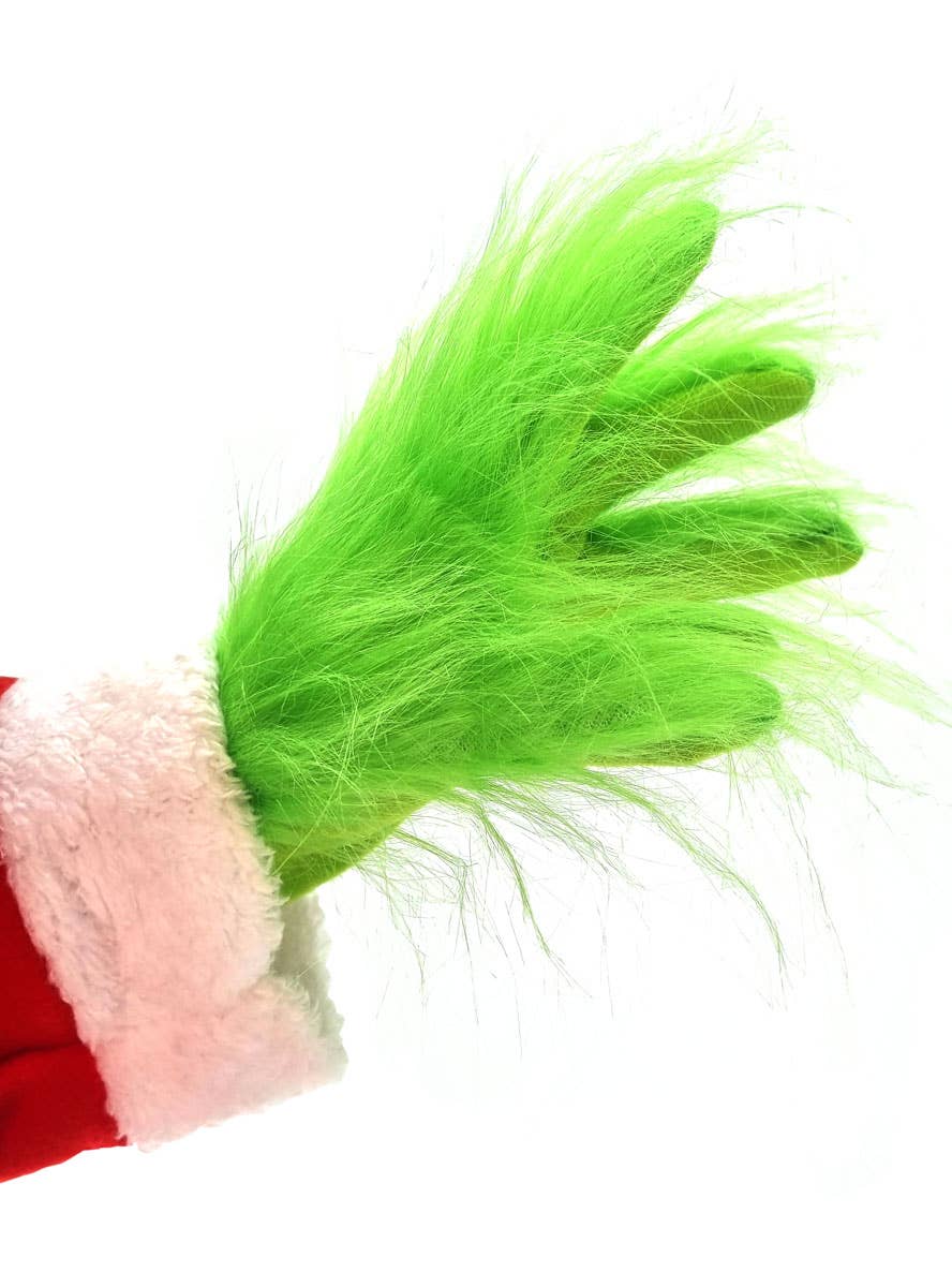 Image of Furry Green Faux Fur Gloves Christmas Accessory