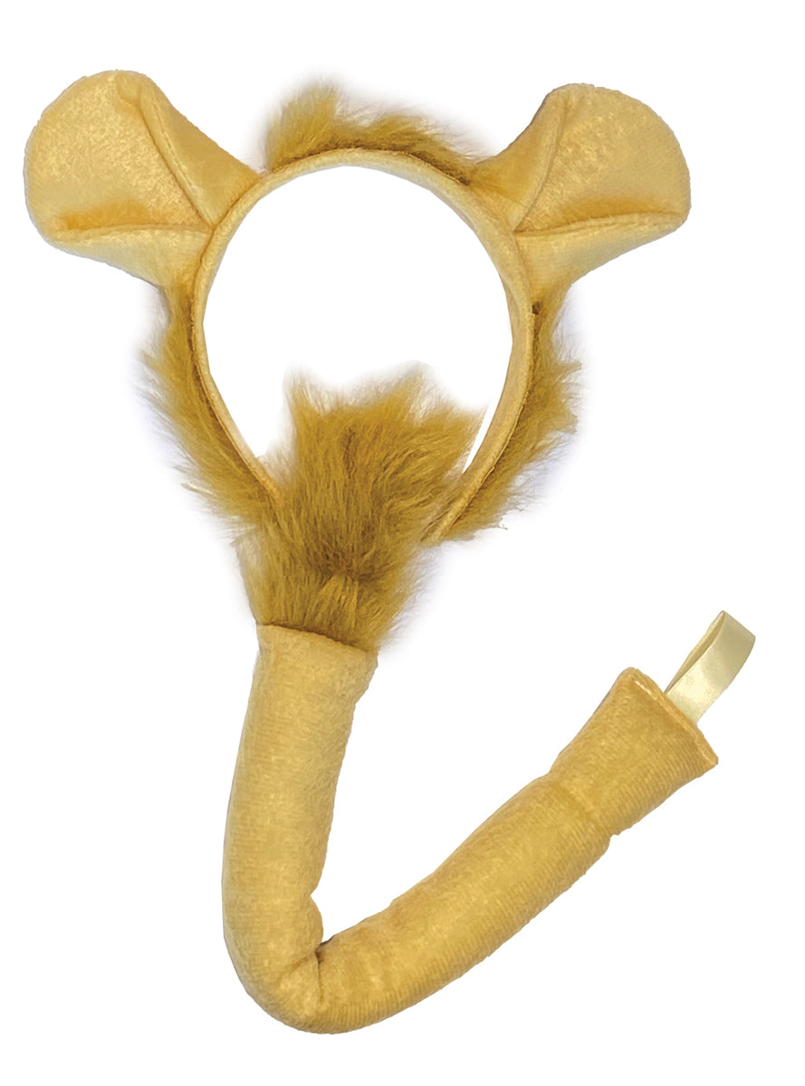 Orange Fluffy Lion Ears and Tail Set
