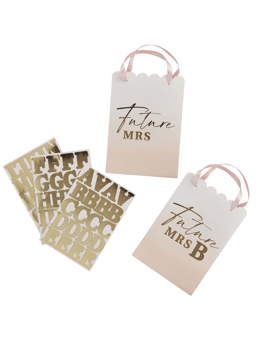 Future Mrs 4 Pack 21cm Customisable Hens Party Bags - Main Image