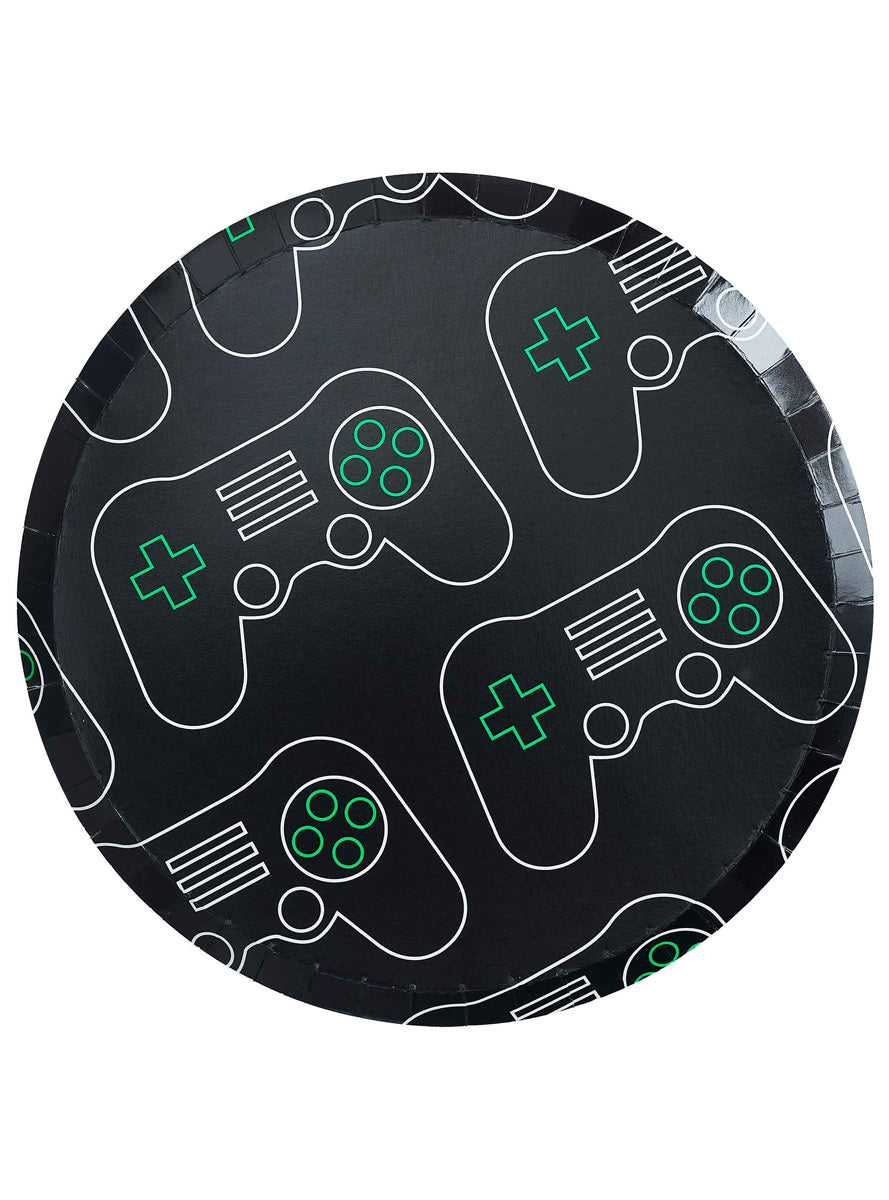 Game Controller Print 8 Pack Round Paper Plates – Main Image