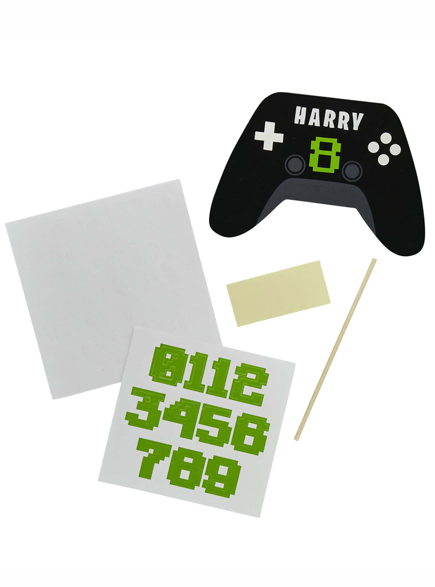 Game On 23cm Customisable Black Controller Cake Topper - Main Image