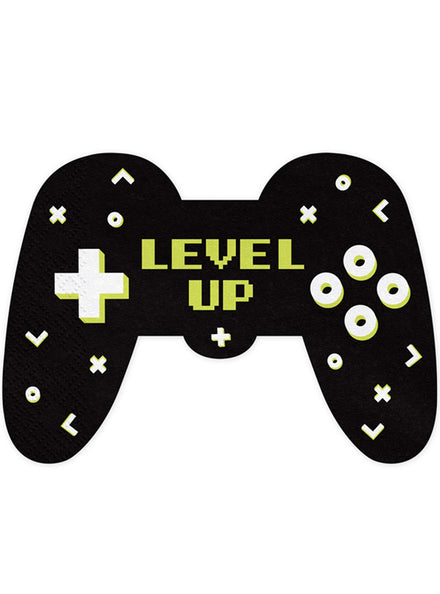 Gamer Party 12 Pack Level Up Paper Napkins - Main Image