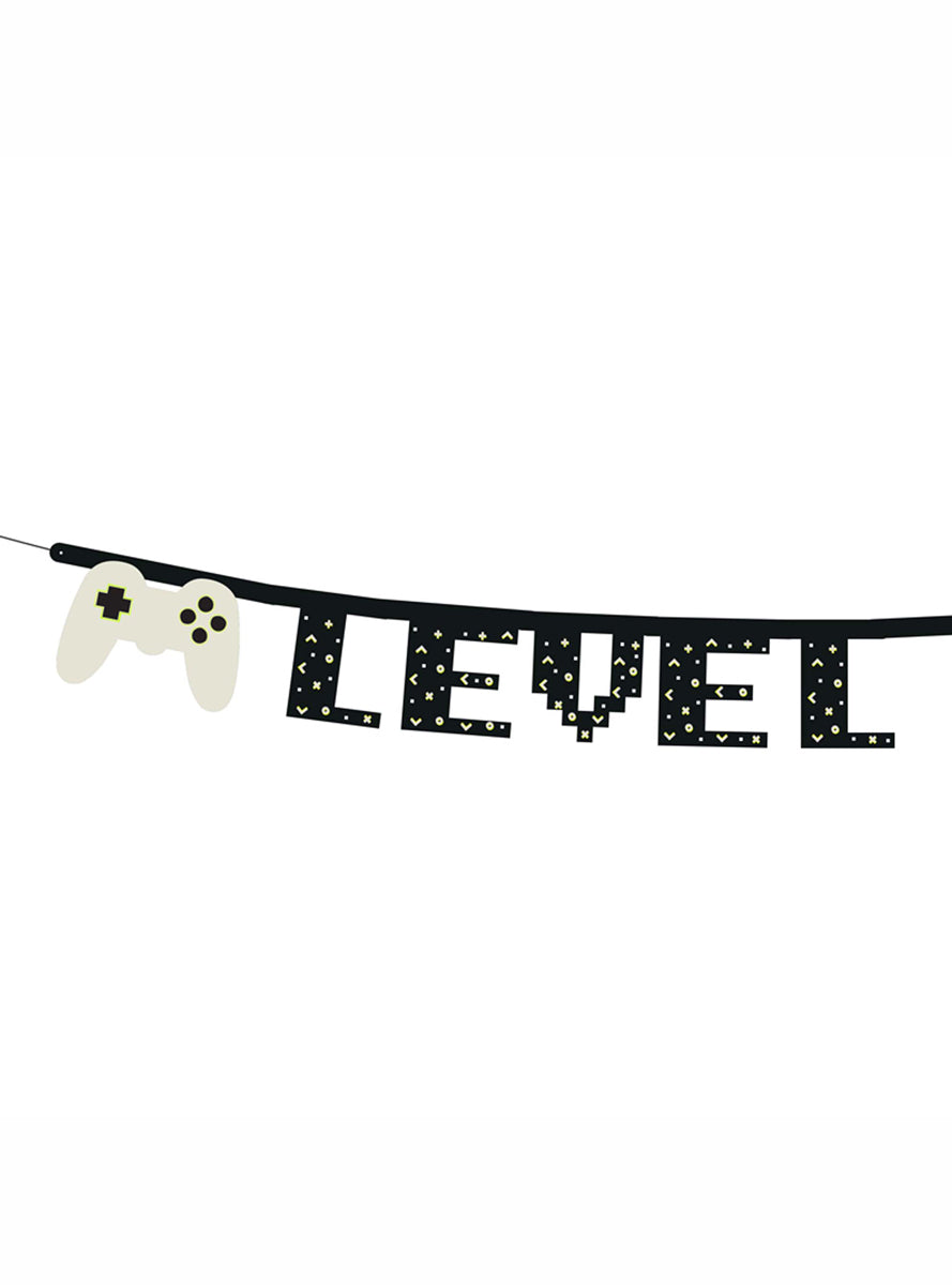 Gamer Party 240cm Level Up Happy Birthday Banner - Main Image