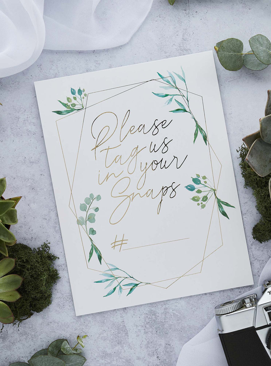 Geometric Greenery 2 Pack 19cm Instagram Signs - Lifestyle Image