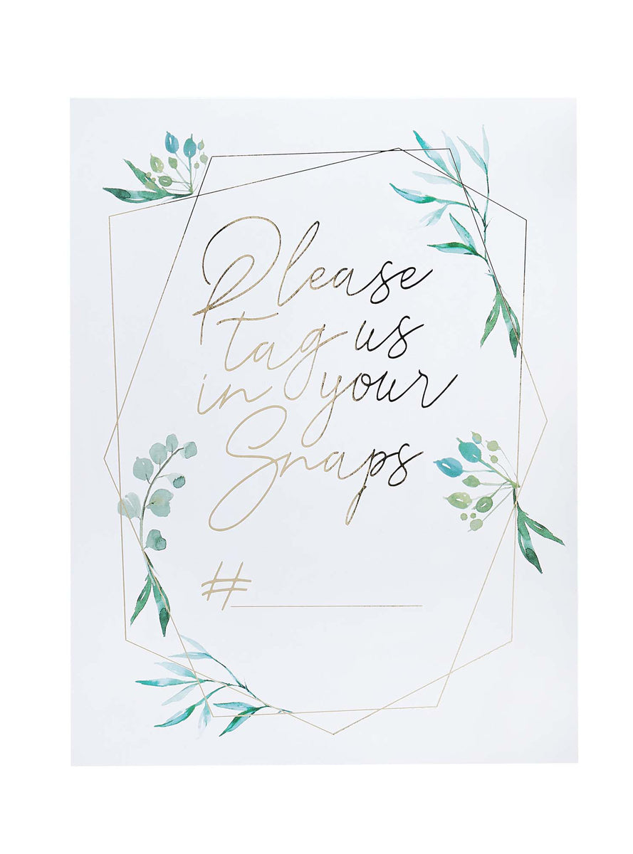 Geometric Greenery 2 Pack 19cm Instagram Signs - Main Image