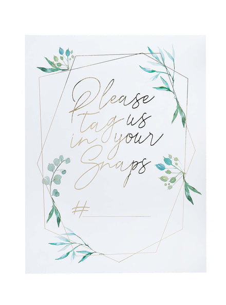 Geometric Greenery 2 Pack 19cm Instagram Signs - Main Image