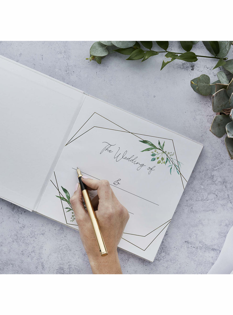 Geometric Greenery 50 Page Our Special Day Wedding Guest Book - Lifestyle Image 3