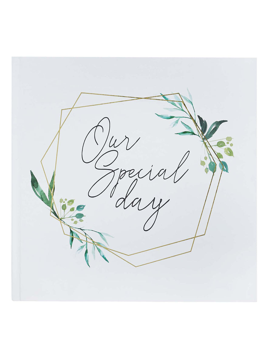 Geometric Greenery 50 Page Our Special Day Wedding Guest Book - Main Image