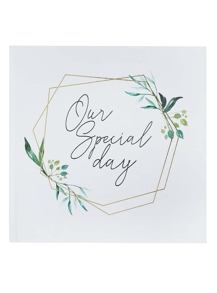 Geometric Greenery 50 Page Our Special Day Wedding Guest Book - Main Image