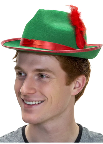 German Oktoberfest Mens Green Costume Hat - Main Image