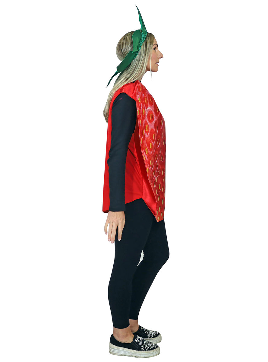 Get Real Strawberry Novelty Adults Fruit Costume - Side Image