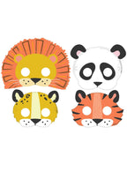 Image of Get Wild Jungle Safari 8 Pack Paper Masks Party Favours