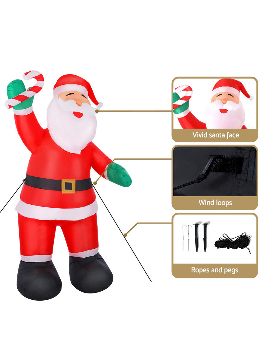 Giant Jingle Jollys Inflatable Santa Christmas Decoration 3m 10FT - Details Image