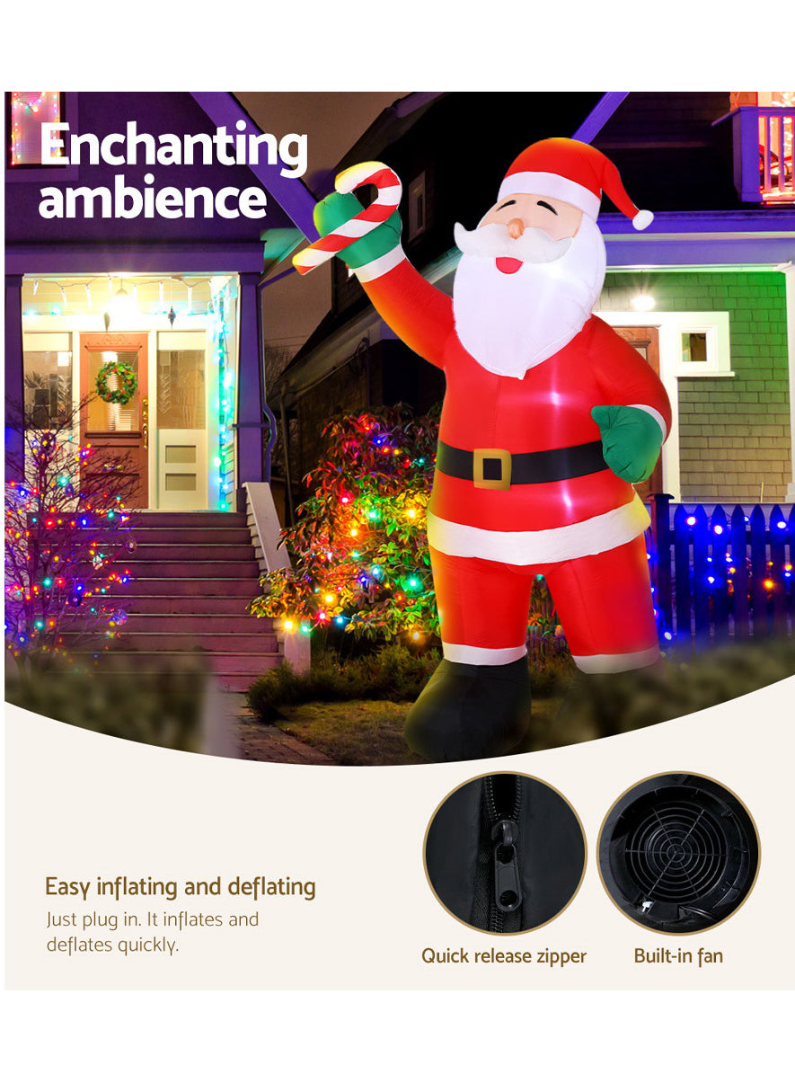 Giant Jingle Jollys Inflatable Santa Christmas Decoration 3m 10FT - Inflation Image
