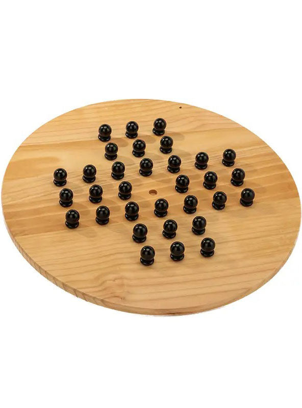Giant 60cm Wooden Chinese Checkers And Solitaire Party Game - Alternative Image 1