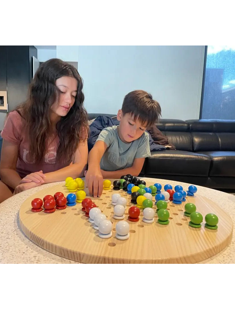 Giant 60cm Wooden Chinese Checkers And Solitaire Party Game - Alternative Image 5