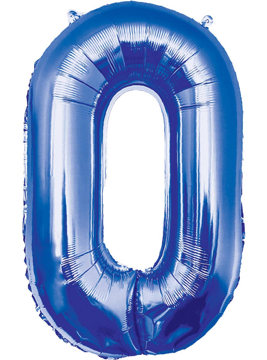 Image of Giant 84cm Blue Number 0 Foil Balloon