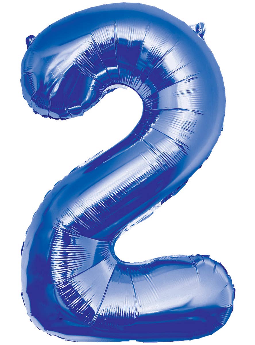 Number 2 Blue Metallic Balloon | 84cm Number 2 Balloon