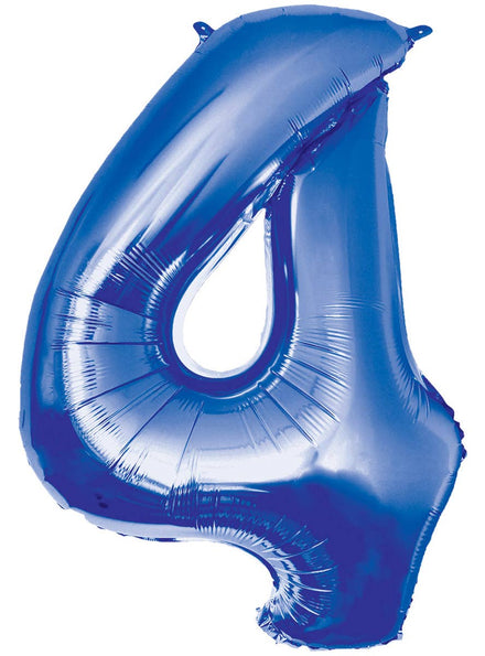 Image of Giant 84cm Blue Number 4 Foil Balloon