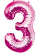 Image of Giant Pink 84cm Number 3 Foil Balloon