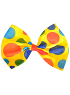 Image of Oversized Plush Spotty Yellow Clown Costume Bow Tie