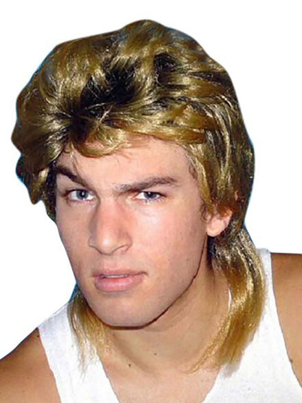 Mens Ginger Two Tone Mullet Costume Wig