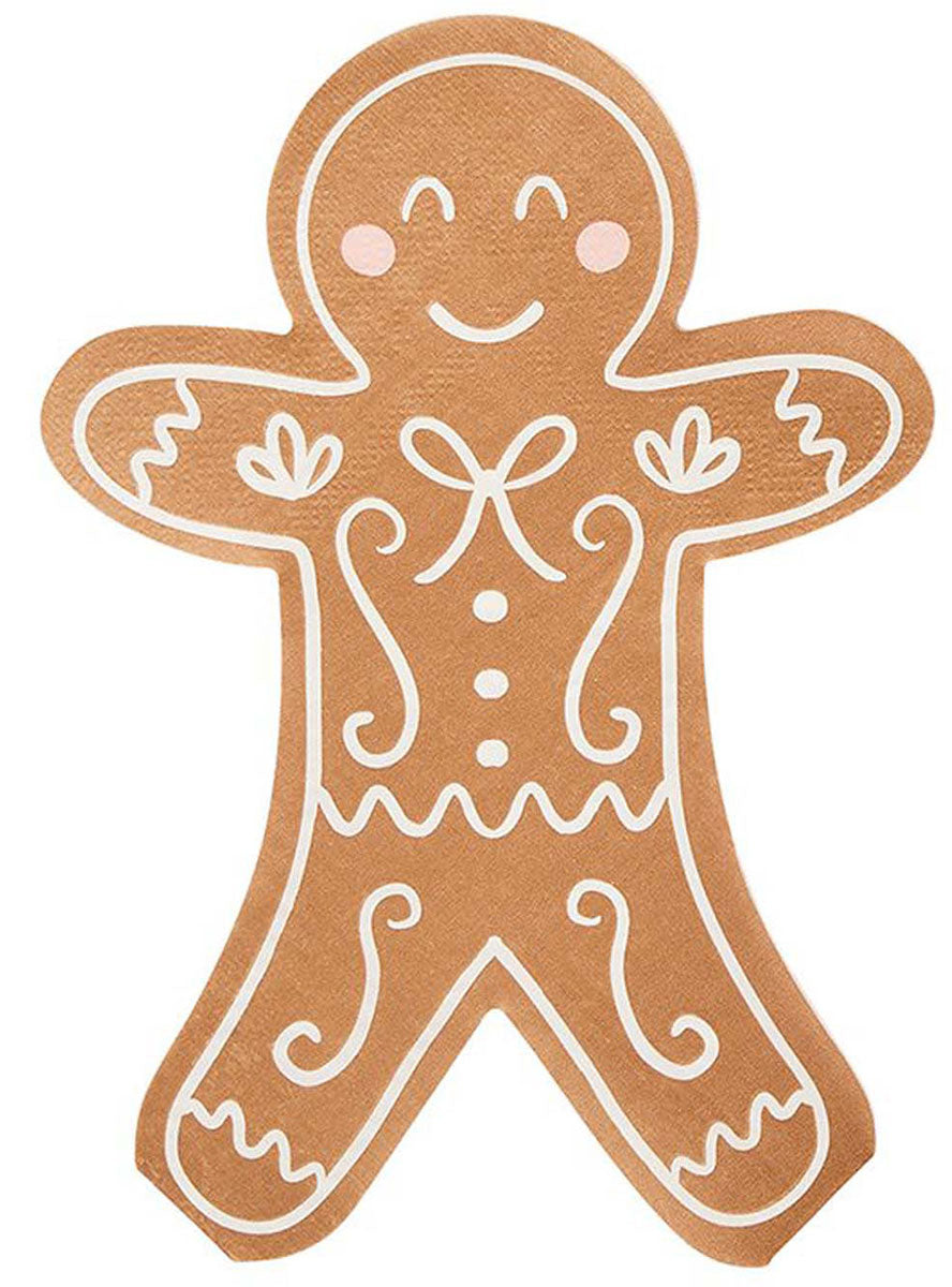 Christmas Gingerbread Men 16 Pack Paper Napkins – Main Image