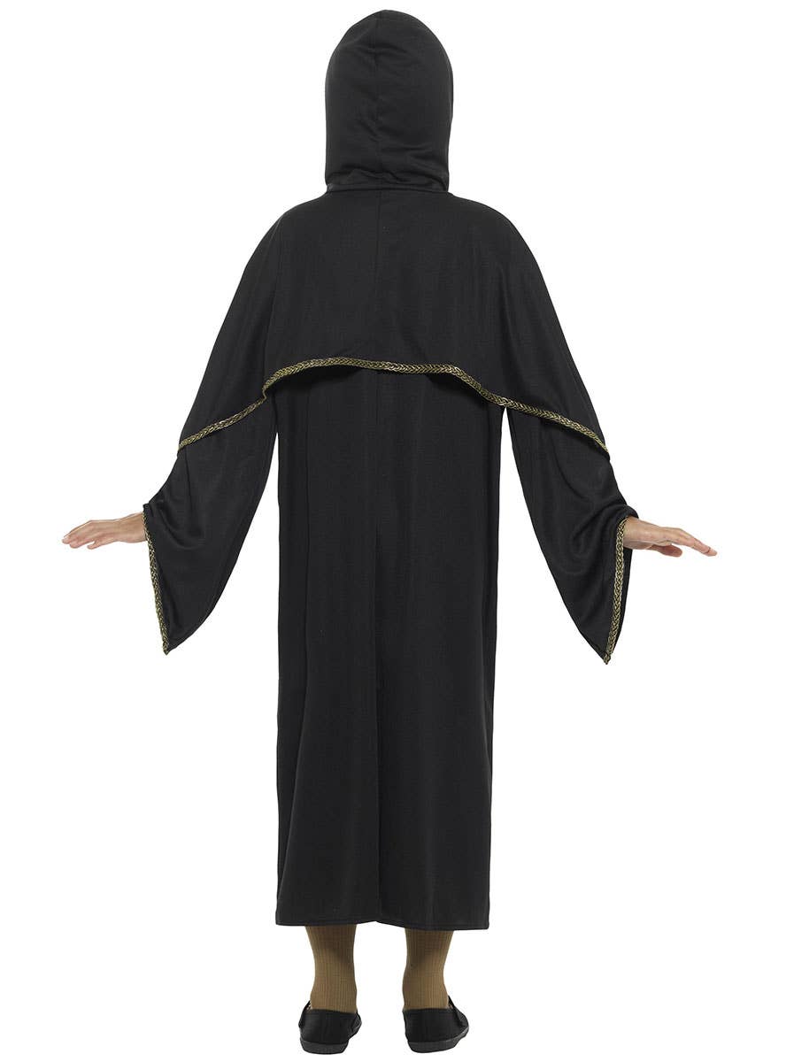 Wizard Back Girls Black Hooded Wizard Robe | Wizard Costume for Boys