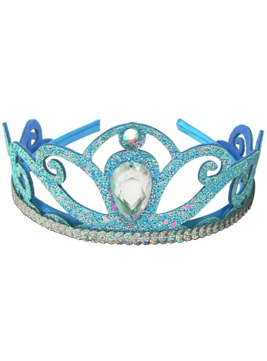 Image of Glittery Blue Disney Princess Cinderella Girl's Costume Tiara - Main Image