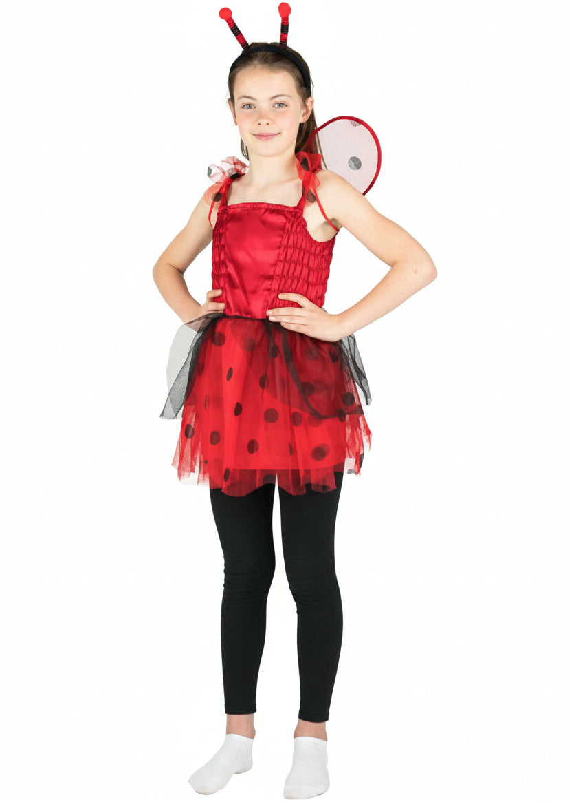 Girls Cute Ladybug Dress Up Costume Front Image