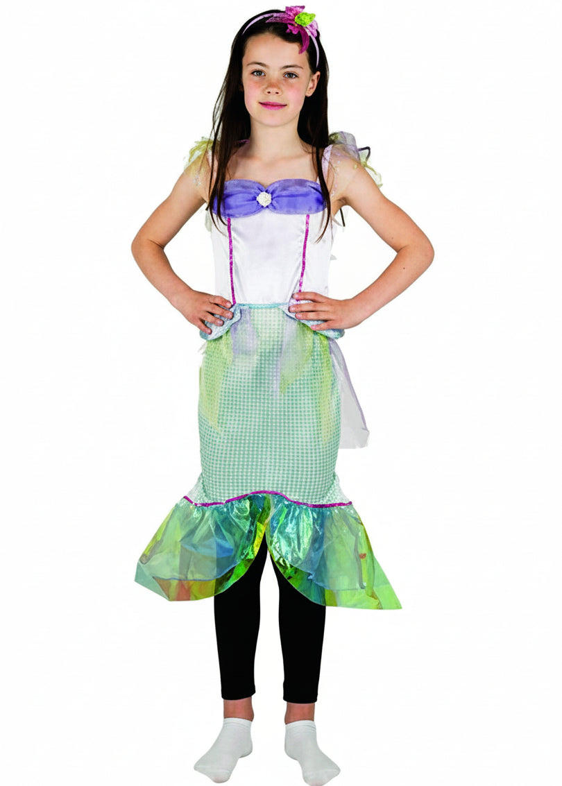 Girls Cute Mermaid Dress Up Costume Front Image