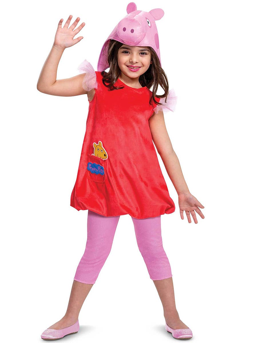 Image of Deluxe Licensed Peppa Pig Girls Costume - Front View