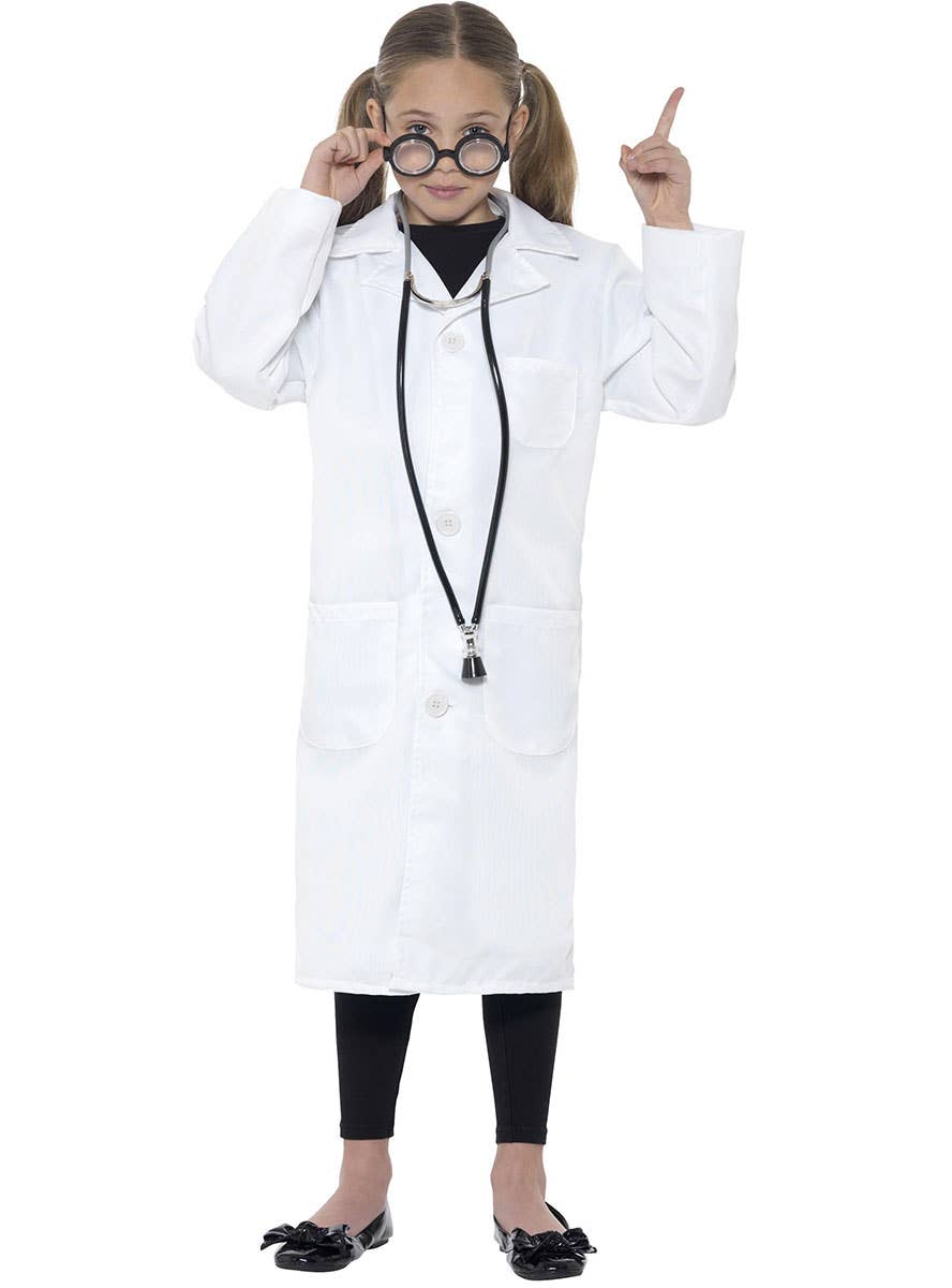 White Lab Incostume Girls Doctor White Lab Coat Dress Up Costume