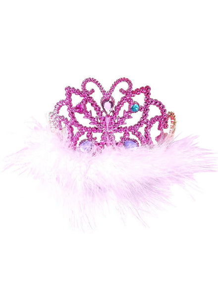 Image of Fluffy Pink and Orange Girl's Princess Costume Tiara