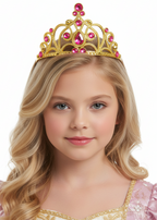 Jewelled Pink and Gold Girls Princess Tiara - Main Image