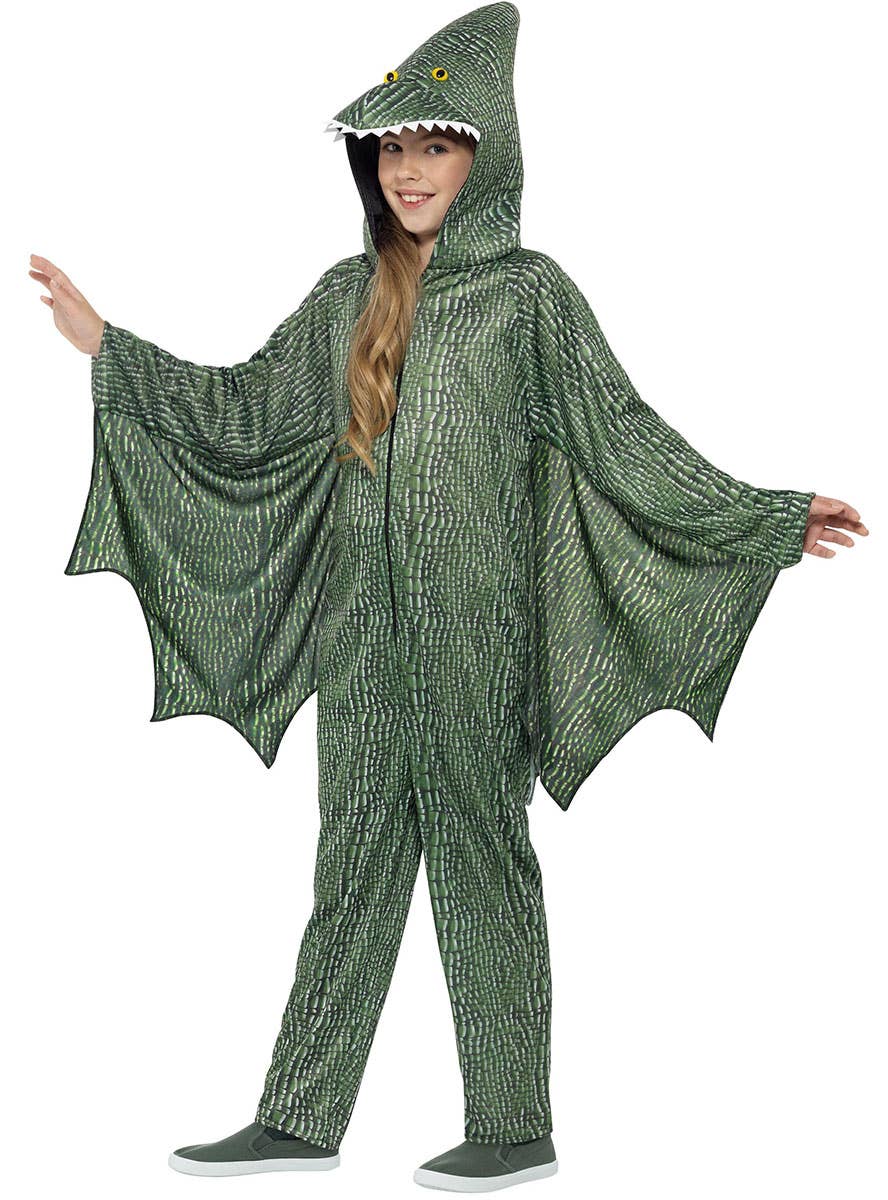 Girls Pterodactyl Green Dinosaur Costume