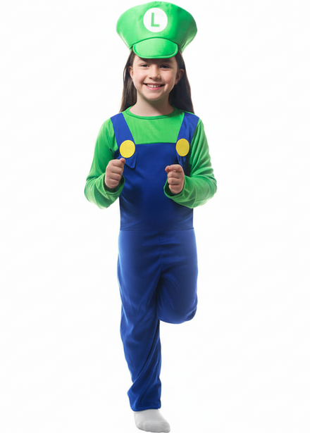 Image of Super Green Plumber Girls Luigi Costume - main image