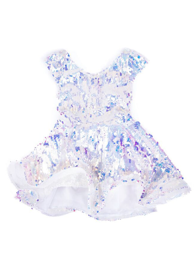 Girls Iridescent Sequin Dress - Alternate Image