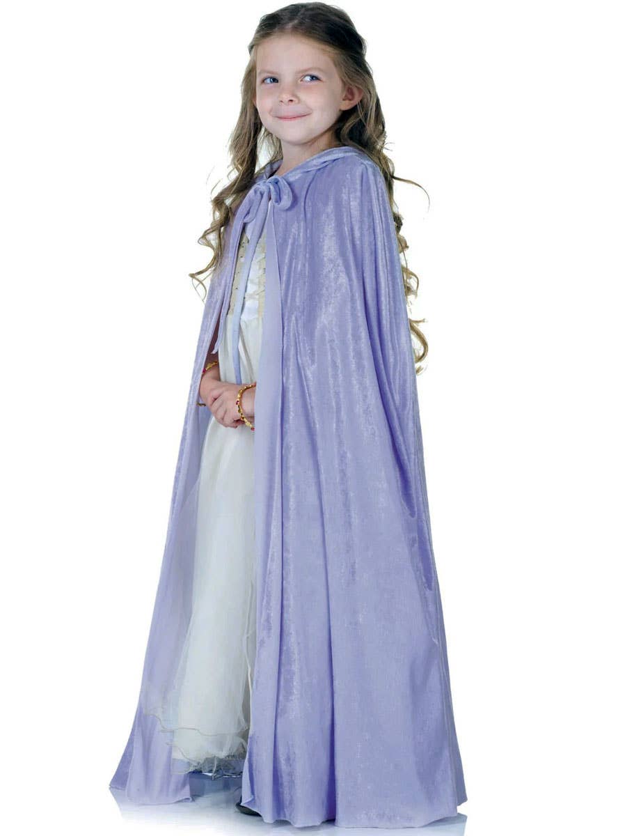 Image of Luscious Lavender Purple Velvet Girls Costume Cape