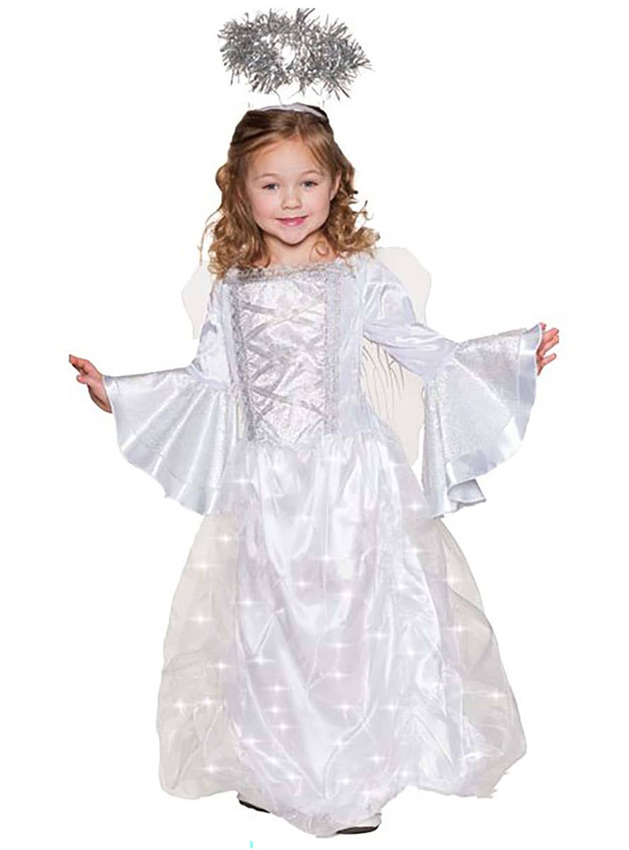 Image of Ethereal White Light Up Angel Girls Costume