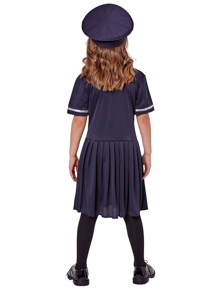 Navy Blue Police Officer Girls Costume