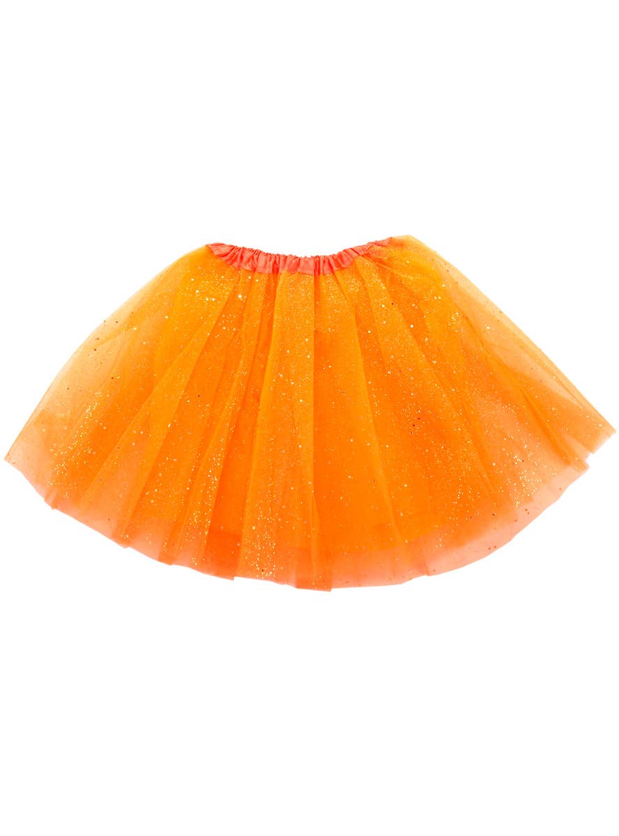 Image of Glittery Orange Girls 30cm Tulle Costume Tutu - Main Image