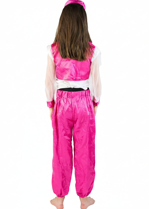 Girls Pink Arabian Dancer Dress Up Costume Back Image