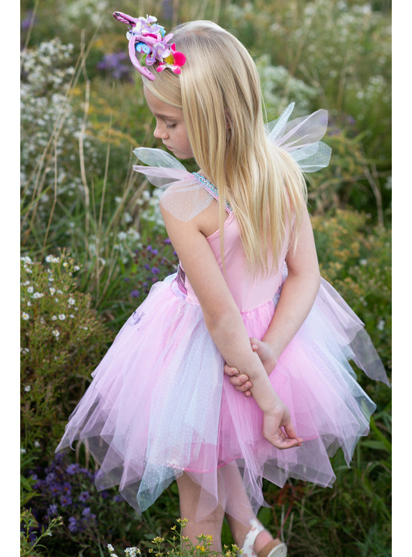 Girls Pink Butterfly Tutu Costume With Headband - Lifestyle Image 5